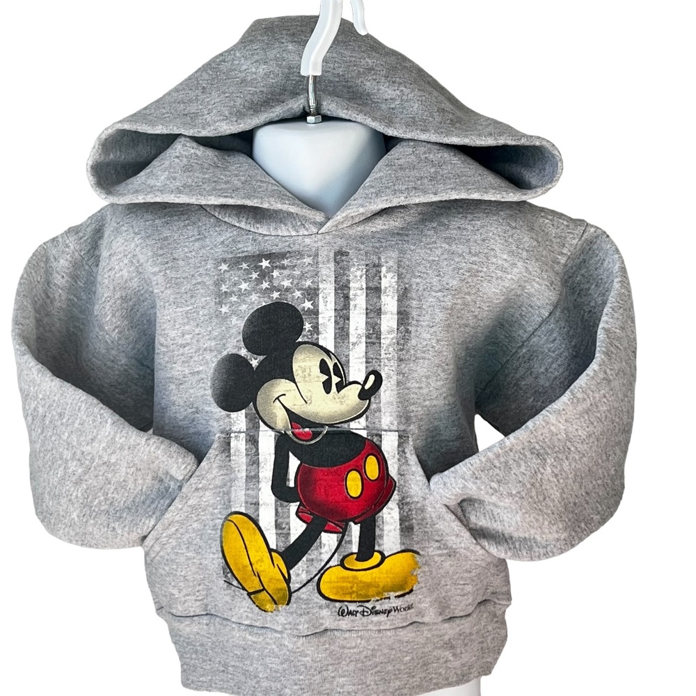 Disneyland/Walt Disney World by Hanes Mickey Mouse over flag hoodie size XS (4)